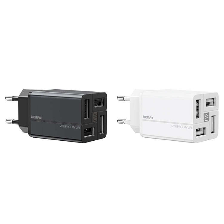 REMAX RP-U43 3.4A 4 USB Port Fast Charger, Specification:EU Plug(White)