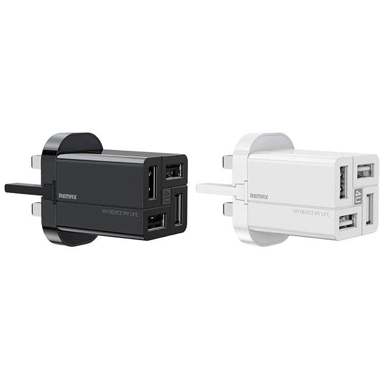 REMAX RP-U43 3.4A 4 USB Port Fast Charger, Specification:UK Plug(White)