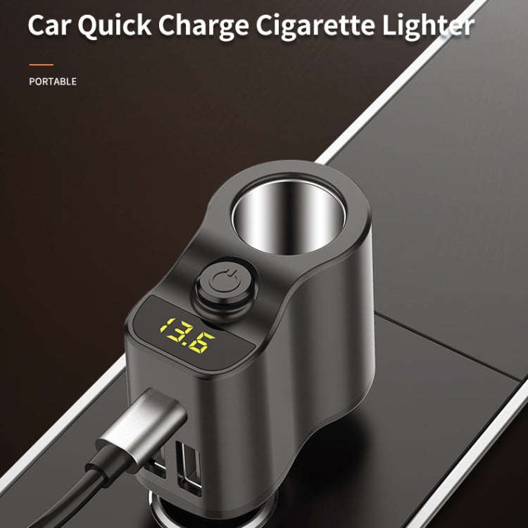 C03 Dual USB Fast Charge Car Charger Voltage Detection with Independent Switch(Black)