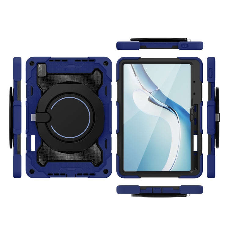 For Huawei MatePad Pro 12.6 2021 Armor Contrast Color Silicone + PC Tablet Case(Navy Blue)