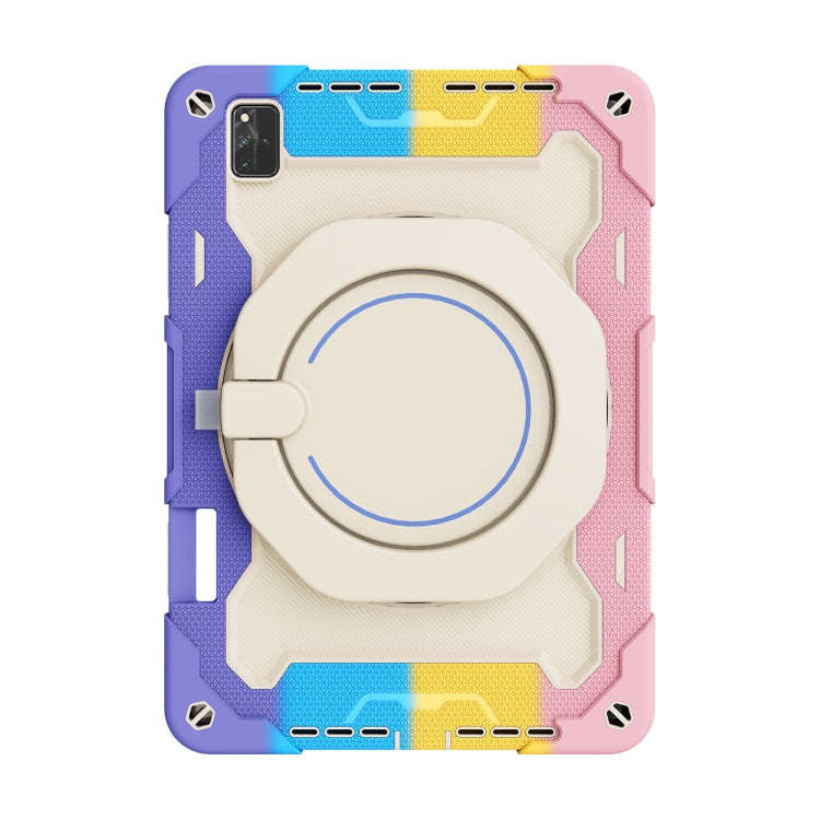 For Huawei MatePad Pro 12.6 2021 Armor Contrast Color Silicone + PC Tablet Case(Colorful Pink)
