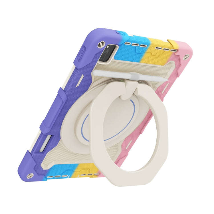 For Huawei MatePad Pro 12.6 2021 Armor Contrast Color Silicone + PC Tablet Case(Colorful Pink)