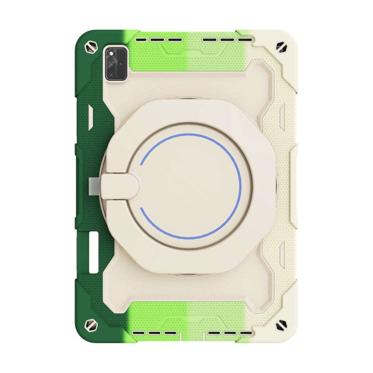 For Huawei MatePad Pro 12.6 2021 Armor Contrast Color Silicone + PC Tablet Case(Colorful Green)