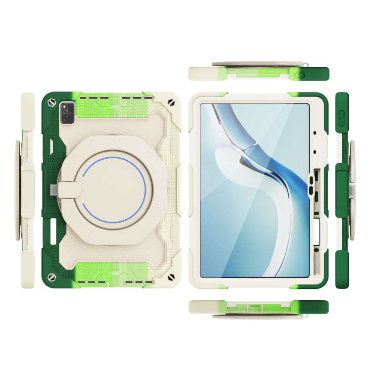 For Huawei MatePad Pro 12.6 2021 Armor Contrast Color Silicone + PC Tablet Case(Colorful Green)