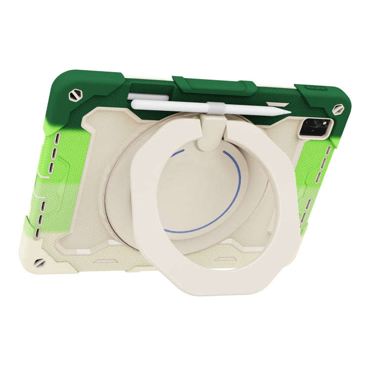 For Huawei MatePad Pro 12.6 2021 Armor Contrast Color Silicone + PC Tablet Case(Colorful Green)