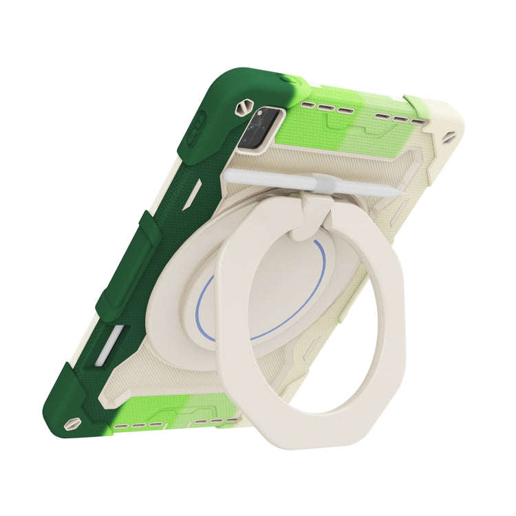 For Huawei MatePad Pro 12.6 2021 Armor Contrast Color Silicone + PC Tablet Case(Colorful Green)