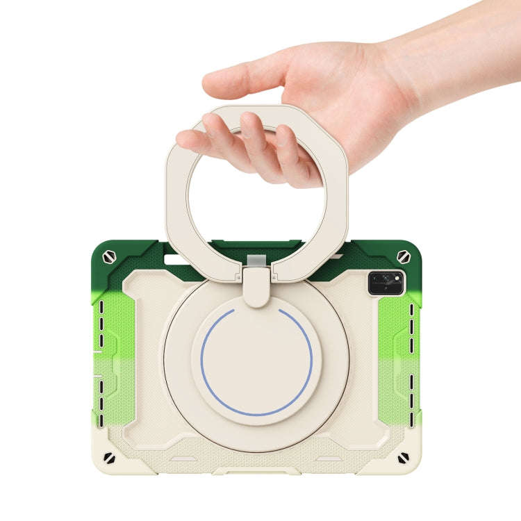 For Huawei MatePad Pro 12.6 2021 Armor Contrast Color Silicone + PC Tablet Case(Colorful Green)