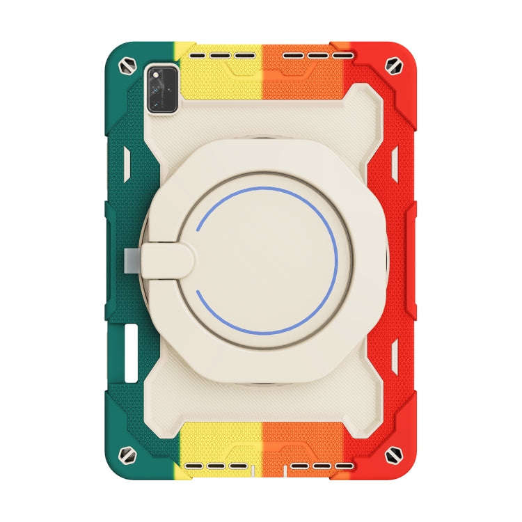 For Huawei MatePad Pro 12.6 2021 Armor Contrast Color Silicone + PC Tablet Case(Colorful Red)