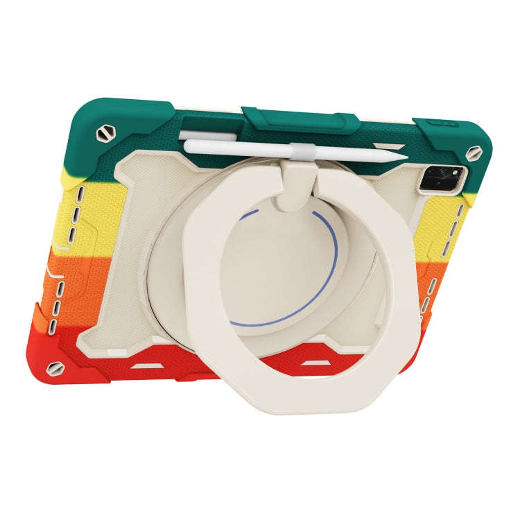 For Huawei MatePad Pro 12.6 2021 Armor Contrast Color Silicone + PC Tablet Case(Colorful Red)