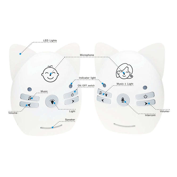 V30 Wireless Audio Baby Monitor Support Voice Monitoring + Intercom + Night Light without Battery...