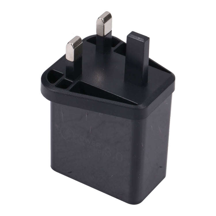 AR-2025 4 in 1 QC3.0 PD20W 3xUSB + USB-C / Type-C Wall Travel Charger, UK Plug(Black)