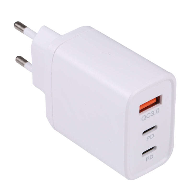 AR-892 3 in 1 QC3.0 PD20W USB + USB-C / Type-C Wall Travel Charger, Plug Type:EU Plug(White)