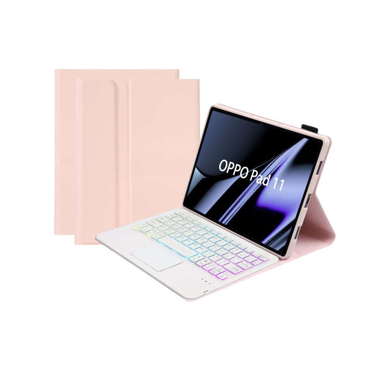 OP11-AS Lambskin Texture Ultra-thin Bluetooth Keyboard Leather Case with Touchpad & Backlight For...
