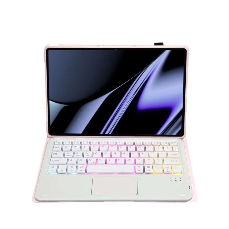 OP11-AS Lambskin Texture Ultra-thin Bluetooth Keyboard Leather Case with Touchpad & Backlight For...