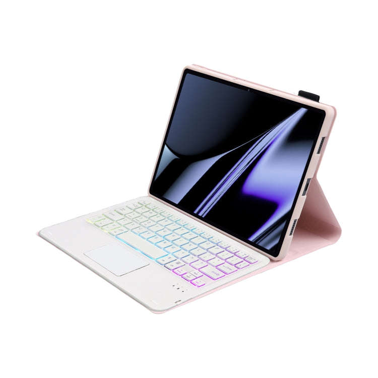 OP11-AS Lambskin Texture Ultra-thin Bluetooth Keyboard Leather Case with Touchpad & Backlight For...