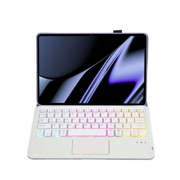 OP11-AS Lambskin Texture Ultra-thin Bluetooth Keyboard Leather Case with Touchpad & Backlight For...