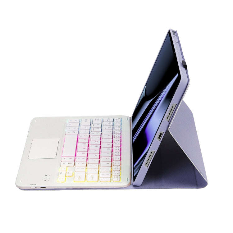 OP11-AS Lambskin Texture Ultra-thin Bluetooth Keyboard Leather Case with Touchpad & Backlight For...