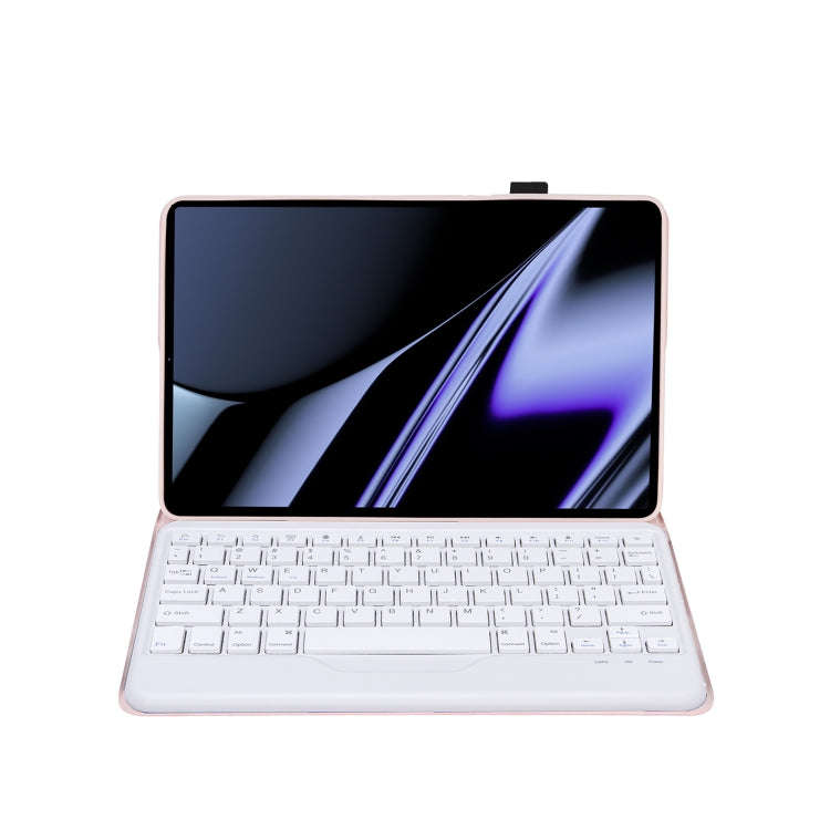 OP11-B Lambskin Texture Ultra-thin Bluetooth Keyboard Leather Case For OPPO Pad 11 inch(Pink)
