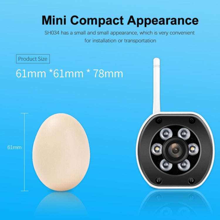 SriHome SH034 5.0MP Mini Dual 2.4 / 5G WiFi Outdoor IP66 Waterproof Video Surveillance Color Nigh...