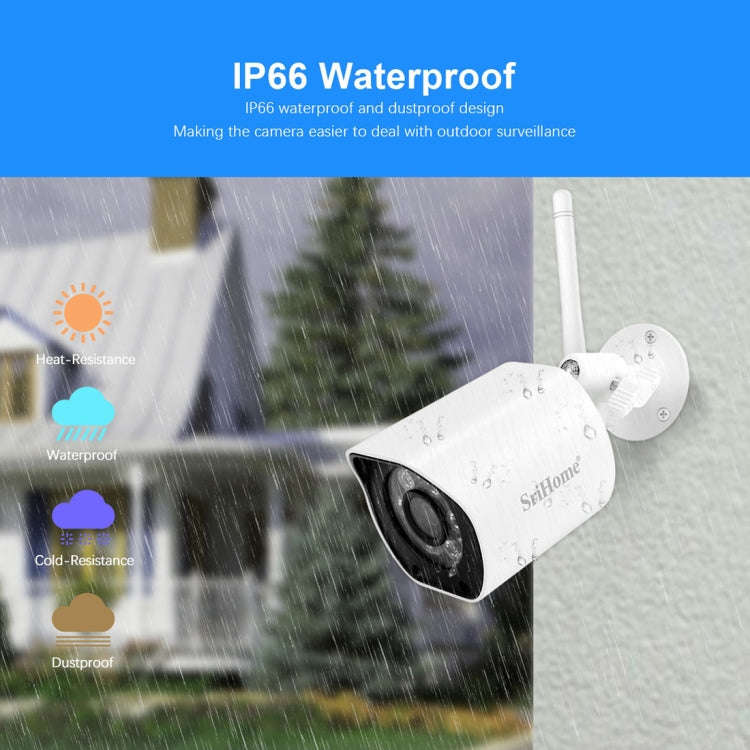 SriHome SH034 5.0MP Mini Dual 2.4 / 5G WiFi Outdoor IP66 Waterproof Video Surveillance Color Nigh...