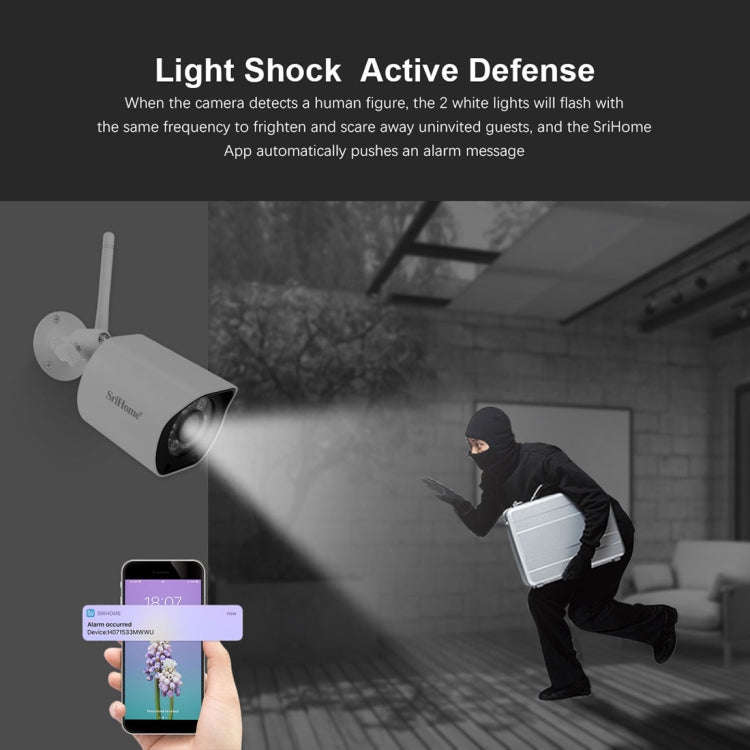 SriHome SH034 5.0MP Mini Dual 2.4 / 5G WiFi Outdoor IP66 Waterproof Video Surveillance Color Nigh...