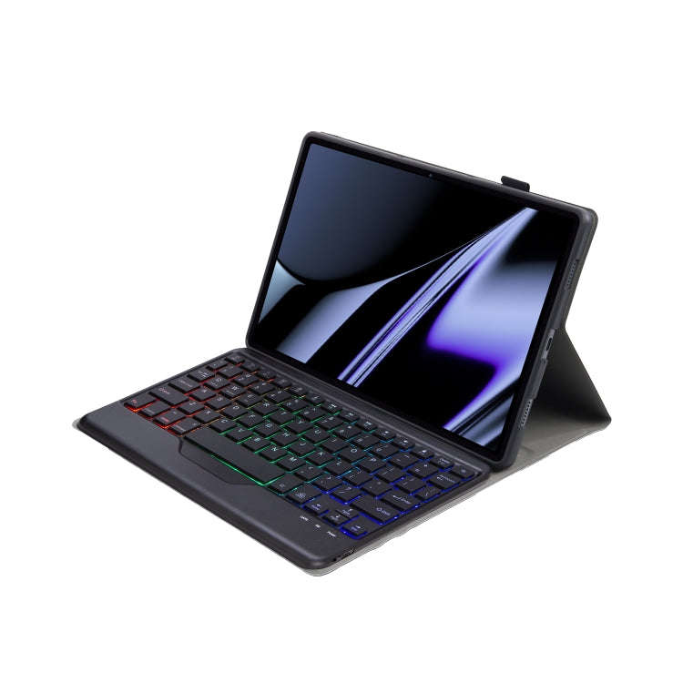 OP11-BS Lambskin Texture Ultra-thin Bluetooth Keyboard Leather Case with Backlight For OPPO Pad 1...