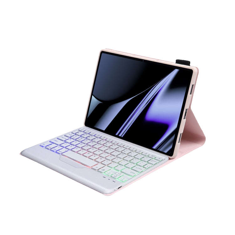 OP11-BS Lambskin Texture Ultra-thin Bluetooth Keyboard Leather Case with Backlight For OPPO Pad 1...