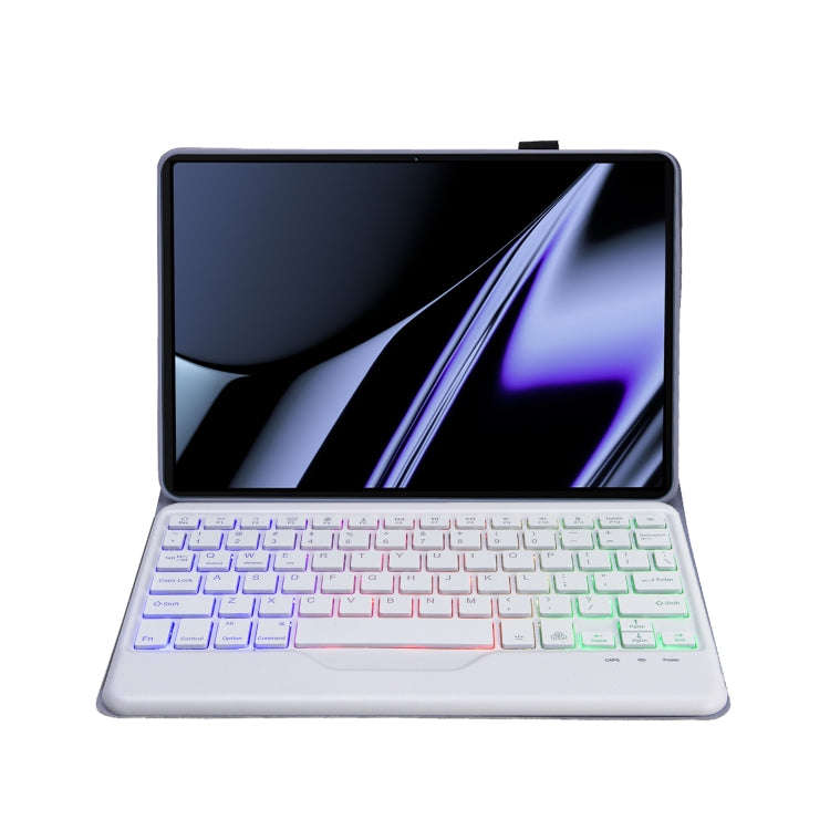 OP11-BS Lambskin Texture Ultra-thin Bluetooth Keyboard Leather Case with Backlight For OPPO Pad 1...