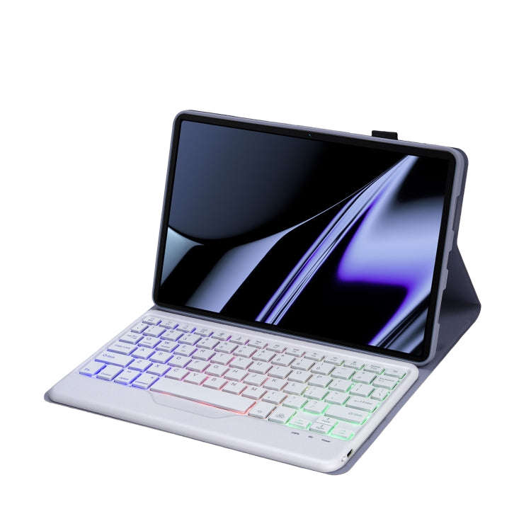 OP11-BS Lambskin Texture Ultra-thin Bluetooth Keyboard Leather Case with Backlight For OPPO Pad 1...