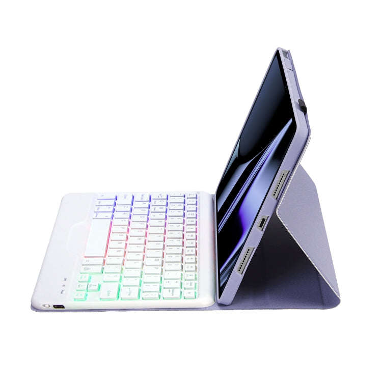 OP11-BS Lambskin Texture Ultra-thin Bluetooth Keyboard Leather Case with Backlight For OPPO Pad 1...