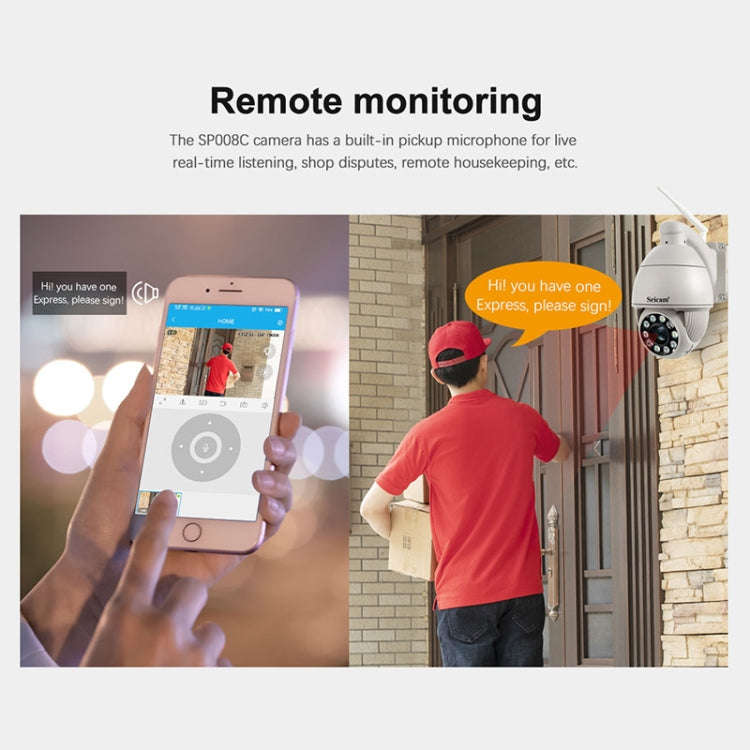 Sricam SP008C 5MP 10X Zoom IP66 Waterproof CCTV WiFi IP Camera Monitor, Plug Type:AU Plug(White)