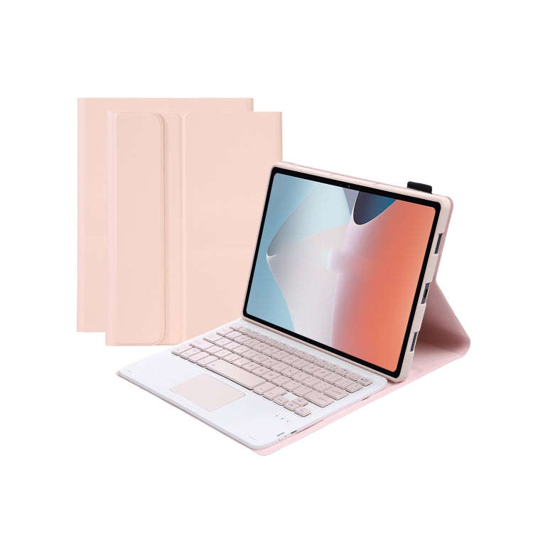 OP12-A Lambskin Texture Ultra-thin Bluetooth Keyboard Leather Case with Touchpad For OPPO Pad Air...
