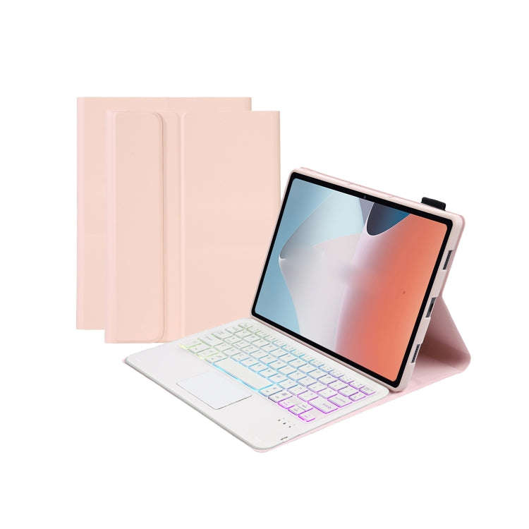 OP12-AS Lambskin Texture Ultra-thin Bluetooth Keyboard Leather Case with Touchpad & Backlight For...