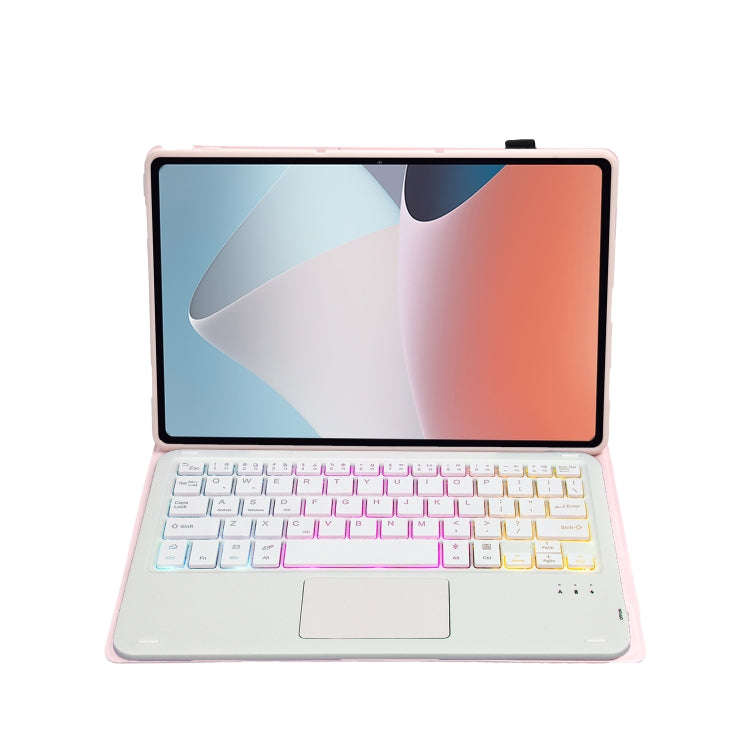 OP12-AS Lambskin Texture Ultra-thin Bluetooth Keyboard Leather Case with Touchpad & Backlight For...