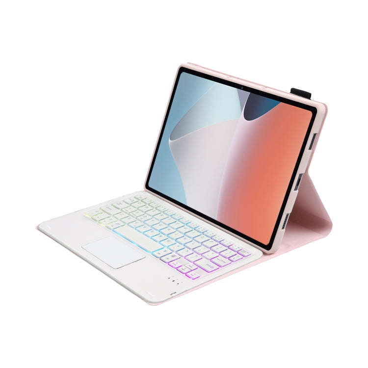 OP12-AS Lambskin Texture Ultra-thin Bluetooth Keyboard Leather Case with Touchpad & Backlight For...
