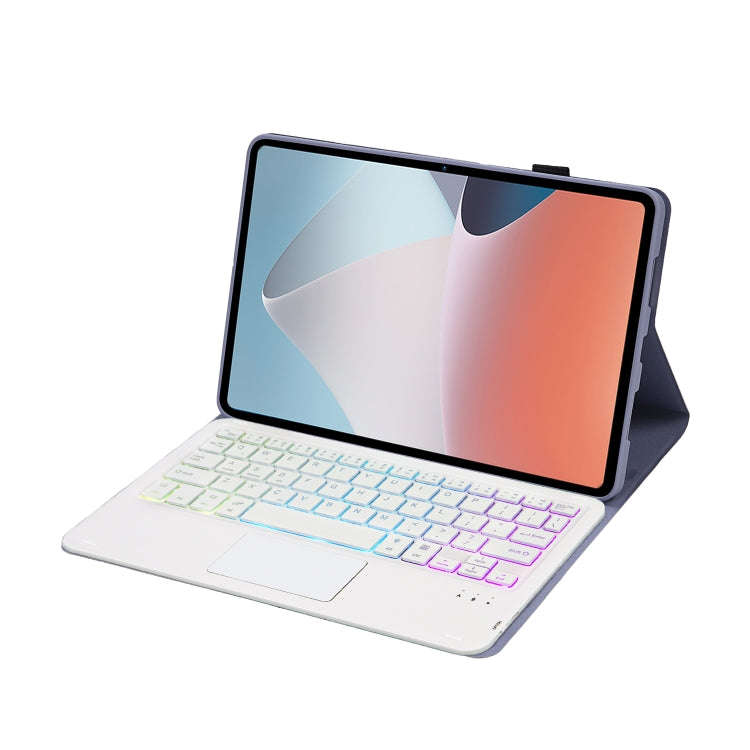 OP12-AS Lambskin Texture Ultra-thin Bluetooth Keyboard Leather Case with Touchpad & Backlight For...