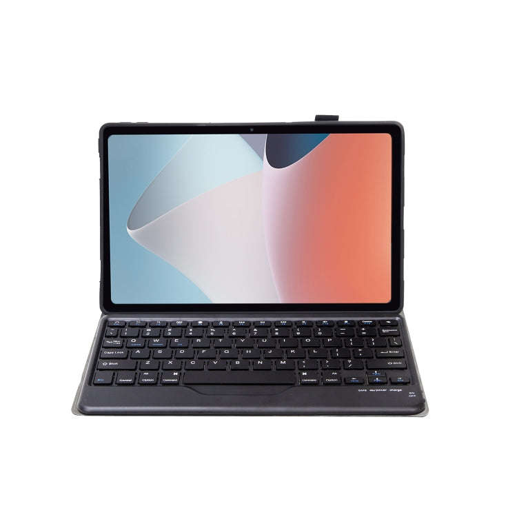 OP12-B Lambskin Texture Ultra-thin Bluetooth Keyboard Leather Case For OPPO Pad Air 10.4 inch(Black)