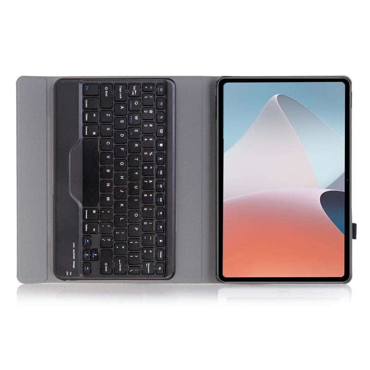 OP12-B Lambskin Texture Ultra-thin Bluetooth Keyboard Leather Case For OPPO Pad Air 10.4 inch(Black)