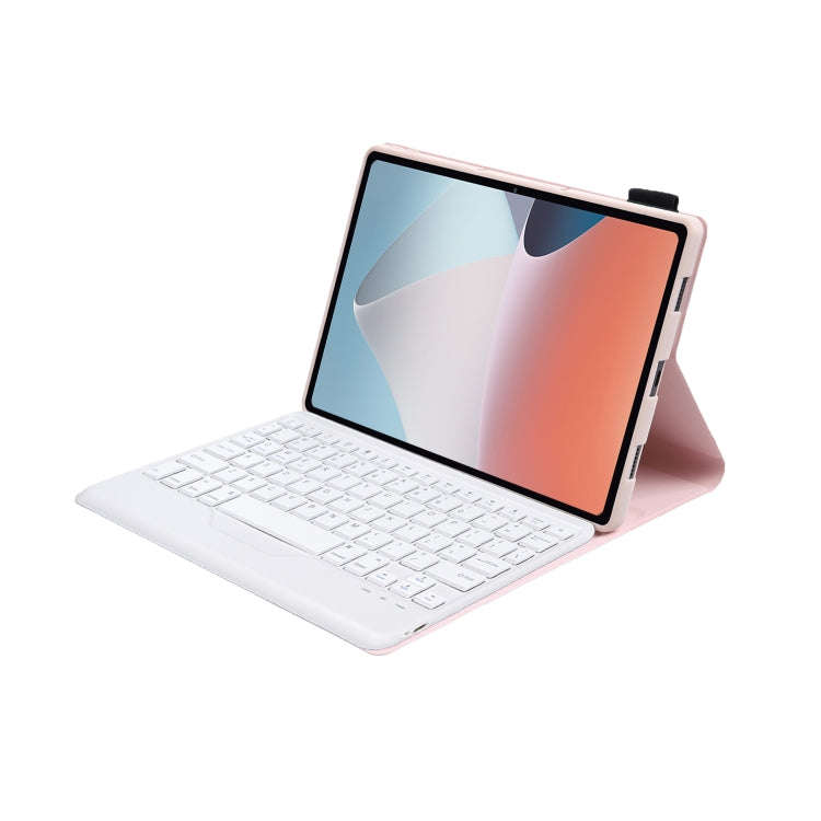 OP12-B Lambskin Texture Ultra-thin Bluetooth Keyboard Leather Case For OPPO Pad Air 10.4 inch(Pink)
