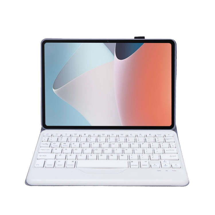 OP12-B Lambskin Texture Ultra-thin Bluetooth Keyboard Leather Case For OPPO Pad Air 10.4 inch(Pur...