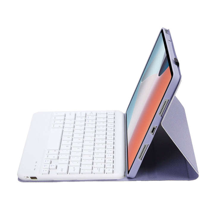 OP12-B Lambskin Texture Ultra-thin Bluetooth Keyboard Leather Case For OPPO Pad Air 10.4 inch(Pur...