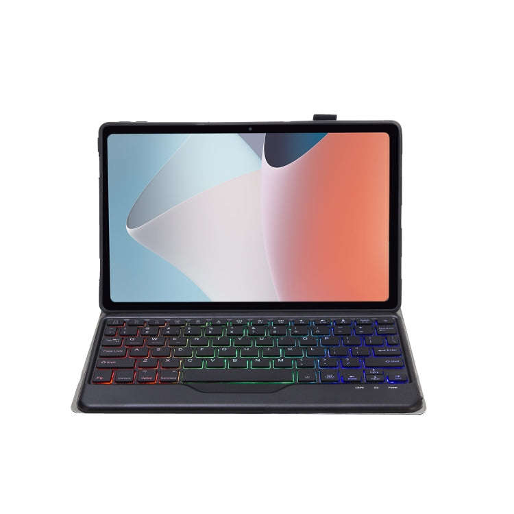 OP12-BS Lambskin Texture Ultra-thin Bluetooth Keyboard Leather Case with Backlight For OPPO Pad A...
