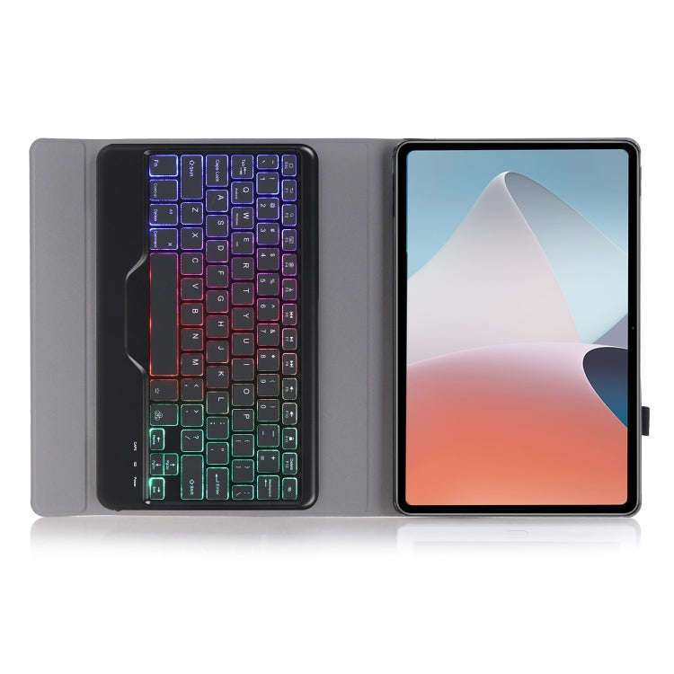 OP12-BS Lambskin Texture Ultra-thin Bluetooth Keyboard Leather Case with Backlight For OPPO Pad A...