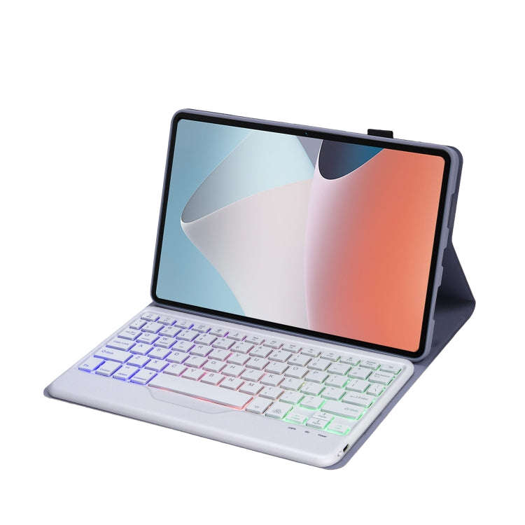 OP12-BS Lambskin Texture Ultra-thin Bluetooth Keyboard Leather Case with Backlight For OPPO Pad A...