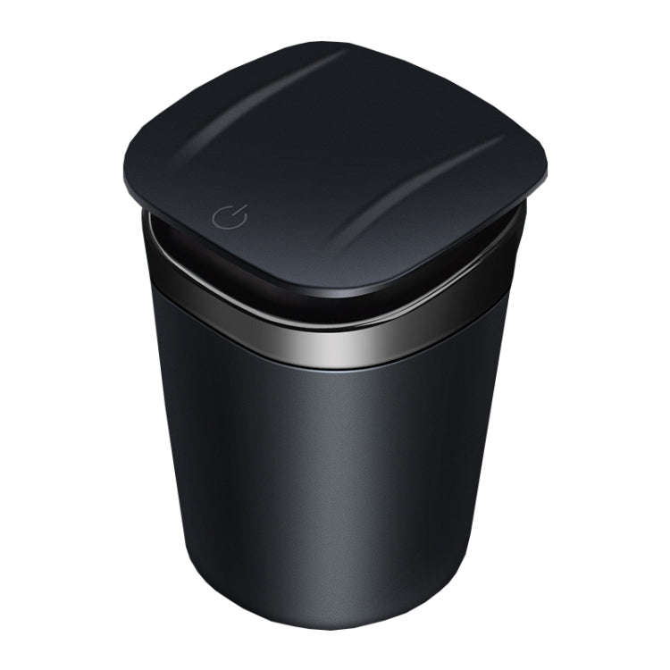 Car Portable Metal Ashtray Built-in LED(Black)