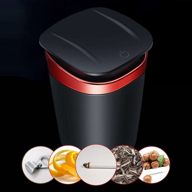 Car Portable Metal Ashtray Built-in LED(Black)