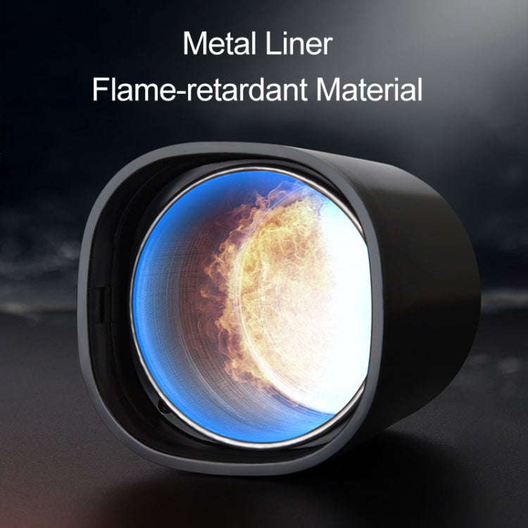 Car Portable Metal Ashtray Built-in LED(Black)