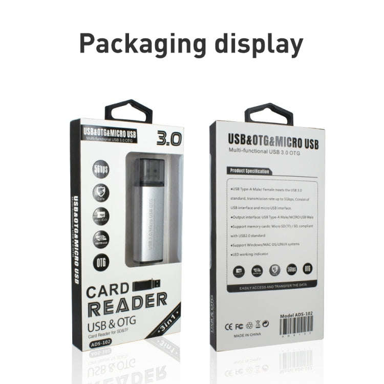 ADS-102 USB Multi-function OTG Card Reader(Grey)
