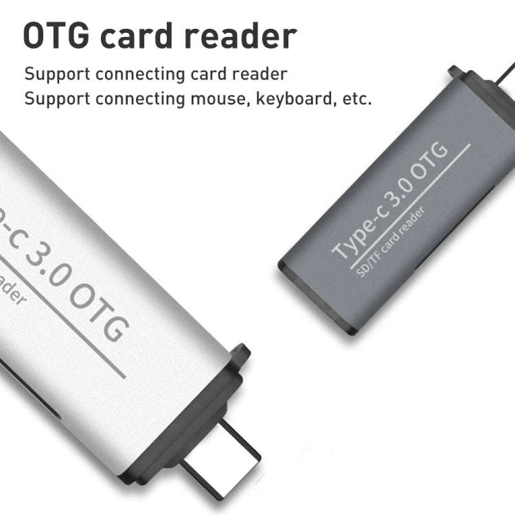 ADS-103 USB 3.0 Female Multifunctional OTG Card Reader(Grey)