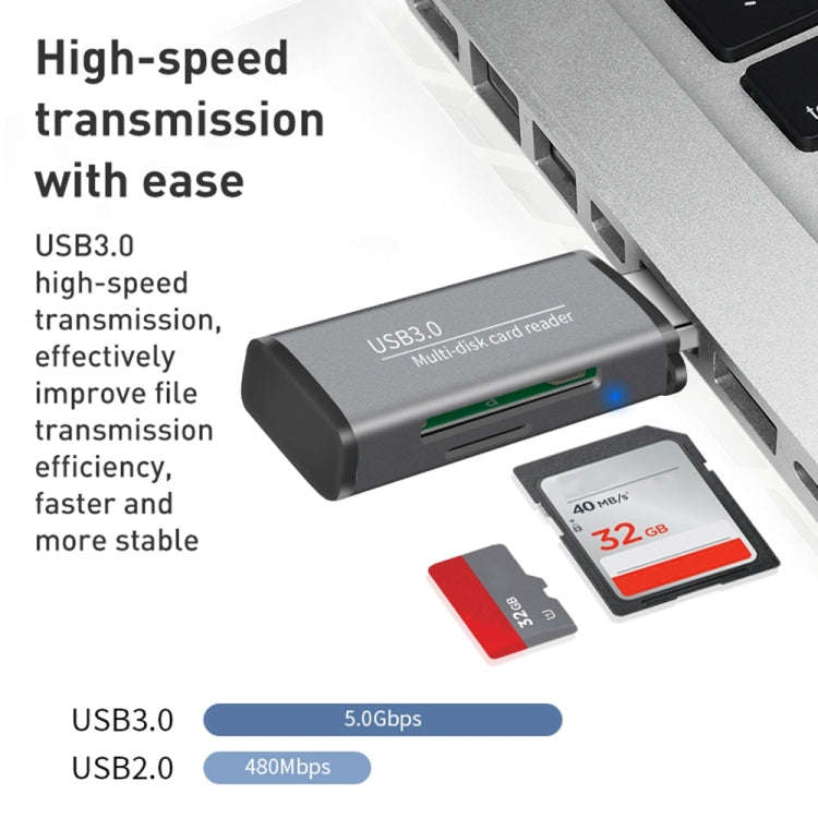 ADS-105 USB 3.0 Multi-function Card Reader(Grey)